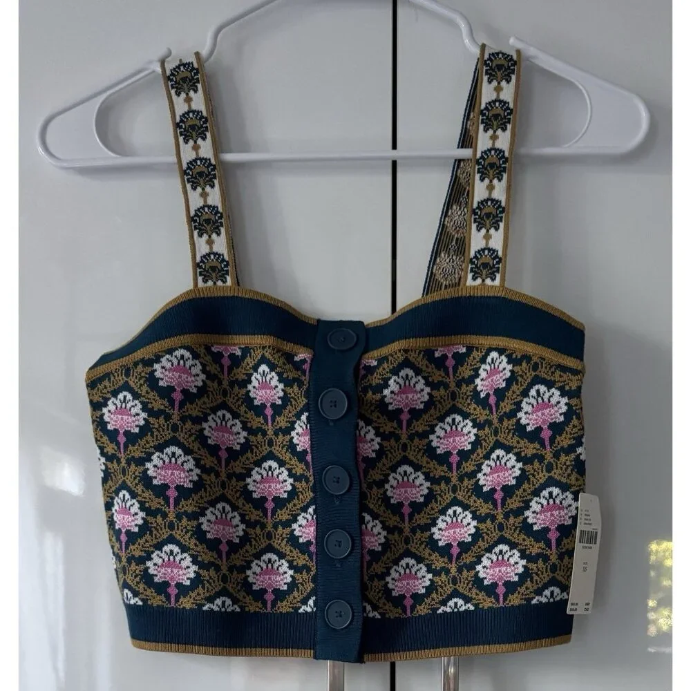 NWT Size XS - Anthropologie  Maeve Square-Neck Crop Sweater Tank (NWT US$ 88) - Picture 4 of 12